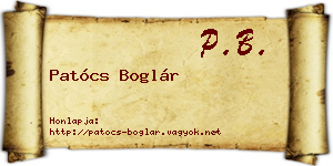 Patócs Boglár névjegykártya